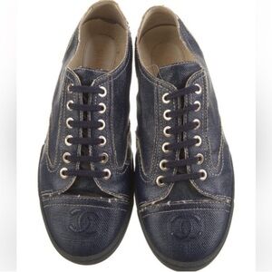 Chanel Vintage CC Interlocking Sneakers Size 38